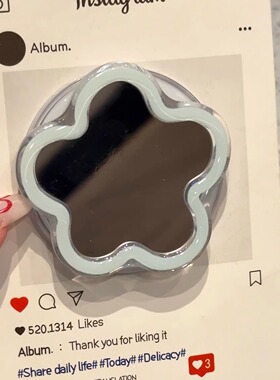 韩风ins蓝花朵镜面磁吸支架适用MagSafe手机强力吸附桌面懒人支架