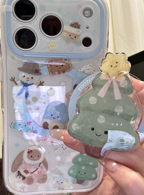 冬日jellycat雪人圣诞树磁吸适用iPhone17promax/16PRO手机壳苹果13个性14promax简约15promax硬壳14PRO新款