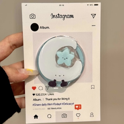 月亮蓝色星星转转磁吸支架适用MagSafe手机强力吸附桌面懒人支架