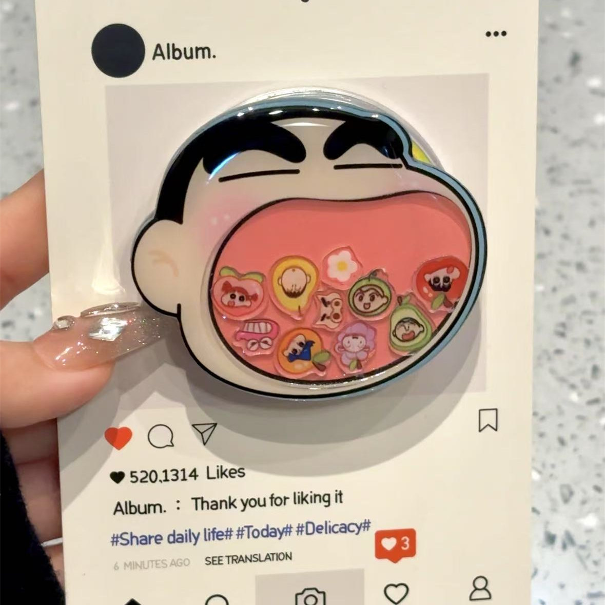 ins大嘴小新摇摇乐磁吸支架适用MagSafe手机强力吸附桌面懒人支架