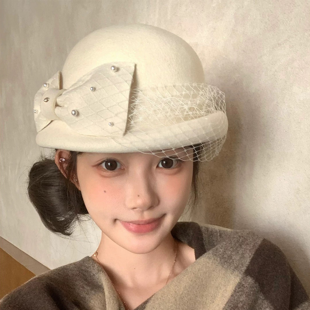贝雷帽女2025新款显脸小八角帽