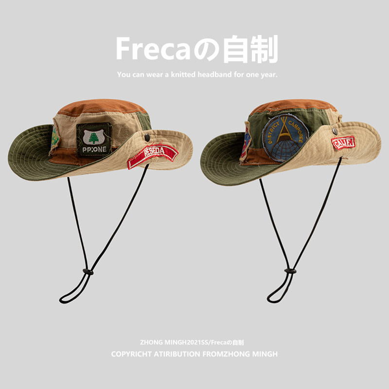 日系复古水洗贴布亲子款渔夫帽子女夏季户外露营遮阳钓鱼登山帽男,服饰配件/皮带/帽子/围巾,帽子,淘宝优惠券,粉丝福利购,淘宝优惠卷