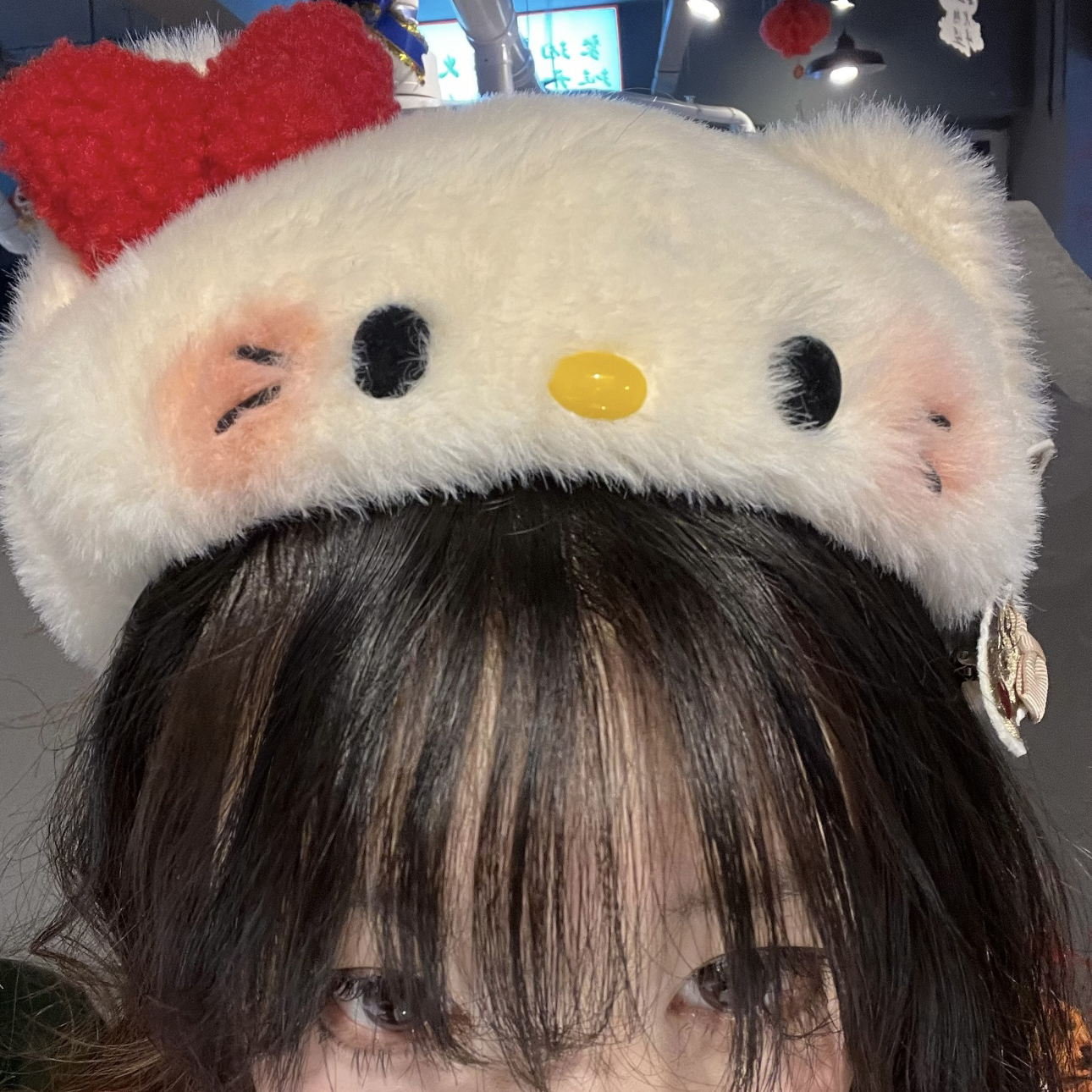 kt针织百搭甜美猫咪蝴蝶结贝雷帽