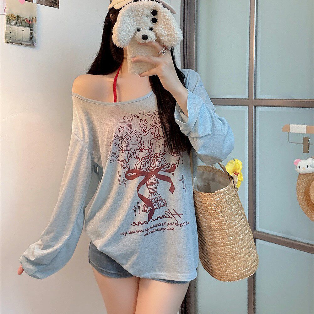 夏季长袖薄款上衣女轻薄透气t恤防晒衣外穿时尚宽松百搭防晒罩衫