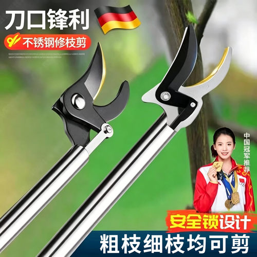 德国高空修枝剪伸缩剪树枝专用剪刀园艺果树不锈钢粗枝加长高枝剪