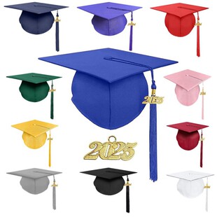 2026新款大学学士帽学生合照毕业典礼博士帽成人礼帽校长帽带年牌