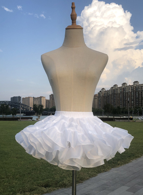 水手服裙撑25cm洛丽塔lolita狗短日常微蓬短款鸭屁股无骨蓬蓬裙撑