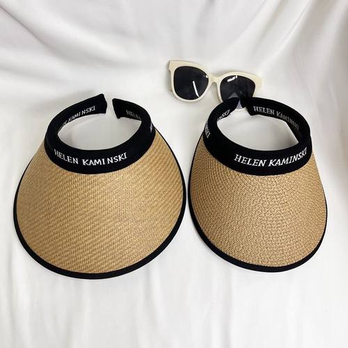 防晒帽女遮阳防紫外线空顶帽夏季骑车电动车大帽檐草编宽檐太阳帽