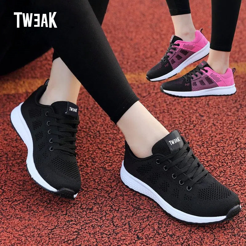tweak女鞋春秋新款网布透气百搭休闲舒适旅游鞋学生鞋轻便跑步鞋