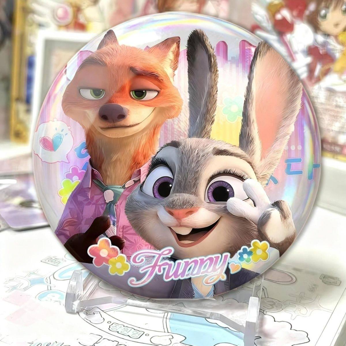 新款动物城朱迪尼克同人周边微章卡通摆件,模玩/动漫/周边/娃圈三坑/桌游,谷美,淘宝优惠券,粉丝福利购,淘宝优惠卷