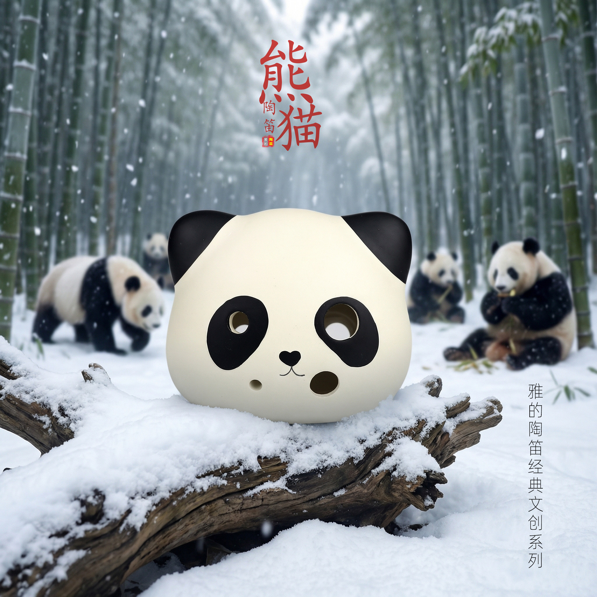 熊猫6孔AC调陶笛雅的经典文创造型六孔中音C调专业初学入门乐器