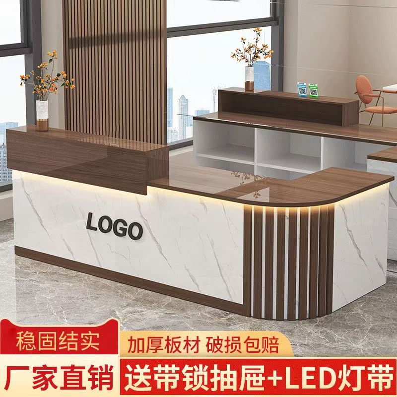 商用店铺复古吧台定制转角收银台服装店美容院餐饮奶茶前台接待台