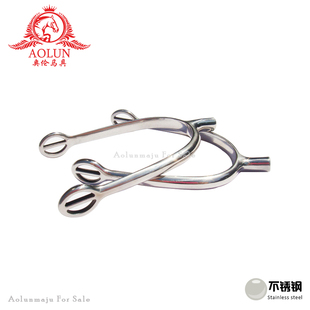 英式马刺马术马刺 奥伦马具马术用品骑士装备不锈钢方头马刺