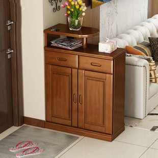 实木鞋柜双面柜家用门口玄关柜隔断柜中式门厅柜小户型大容量收纳