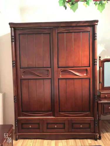 中式组合橡胶木推拉小户型移门