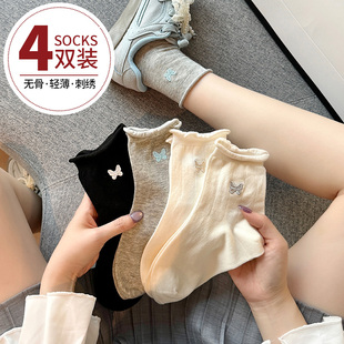 低帮短筒袜女生无骨春夏季 袜子女夏薄款 女款 短袜2025新款 棉袜 爆款