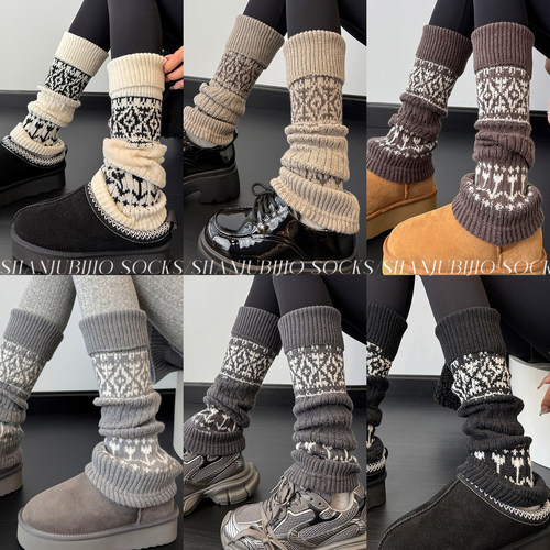 费尔岛袜套堆堆袜羊毛袜腿套y2k