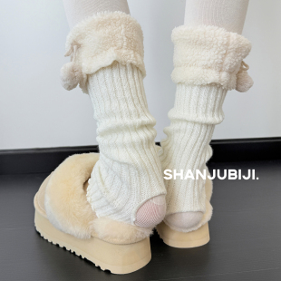 袜套堆堆袜秋冬白色袜子踩脚腿套加厚保暖Lolita日系可爱JK小腿袜