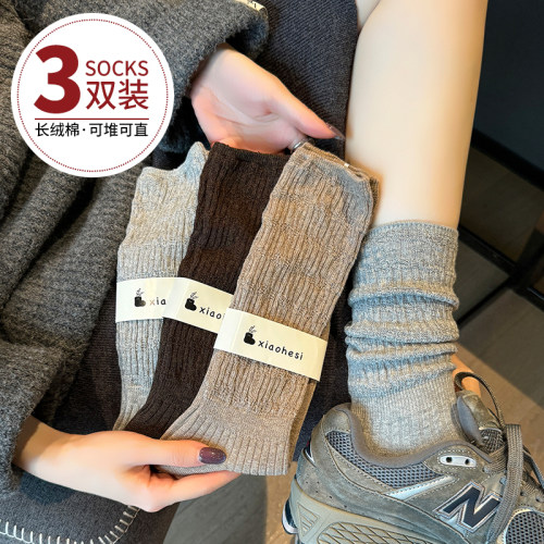 灰色袜子女款堆堆袜高筒袜外穿潮