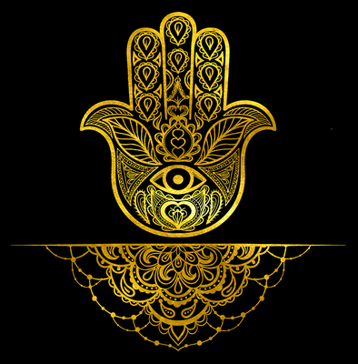 幸运之手描金画稿|静心减压描金涂色|DIY手绘填色装饰画