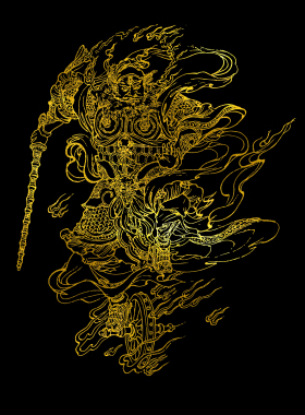 道家灵官真武帝描金神仙赵公明