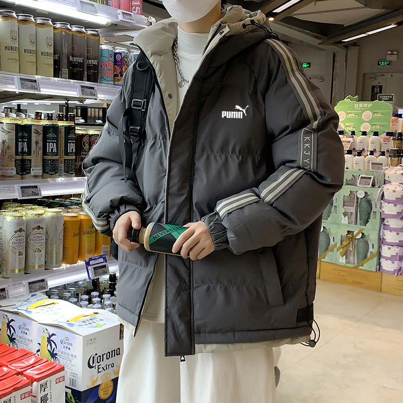 奥莱专柜连帽羽绒棉服男冬季加厚保暖宽松大码青少年潮流棉服外套