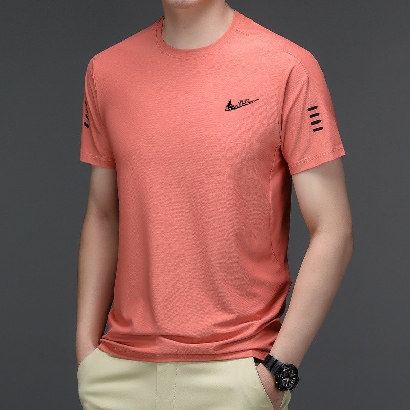 耐克顿冰丝短袖t恤男士夏季薄款宽松圆领半袖体恤潮流休闲上衣服