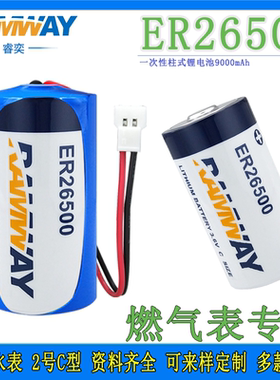 睿奕ER26500锂电池3.6V天燃气表专用 流量计智能水表物联网电池组