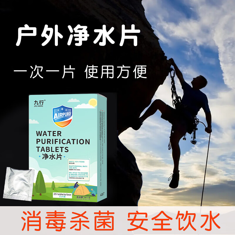 饮用水净水片户外净化水药片野外生存消毒片水井水消毒杀菌剂食用