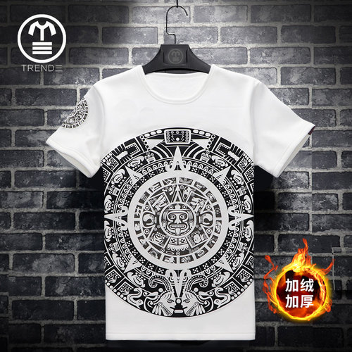 男加厚男士内搭白色潮短袖t恤