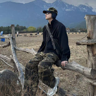 简约高级感宽松飞行员外套上衣 新款 ACME MA纯色立领夹克男女春季