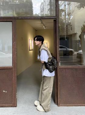 ACME MAN2024春夏美式复古工装马甲男宽松休闲设计感廓形坎肩套装