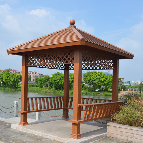 四角凉亭 新农村建设公园景点古建凉亭 别墅园林仿木纹户外凉亭