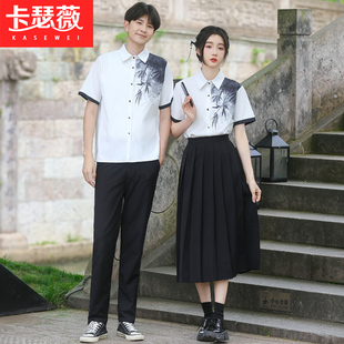 高中生合唱演出服初中生舞台古风表演诗歌朗诵小学毕业班服学院风