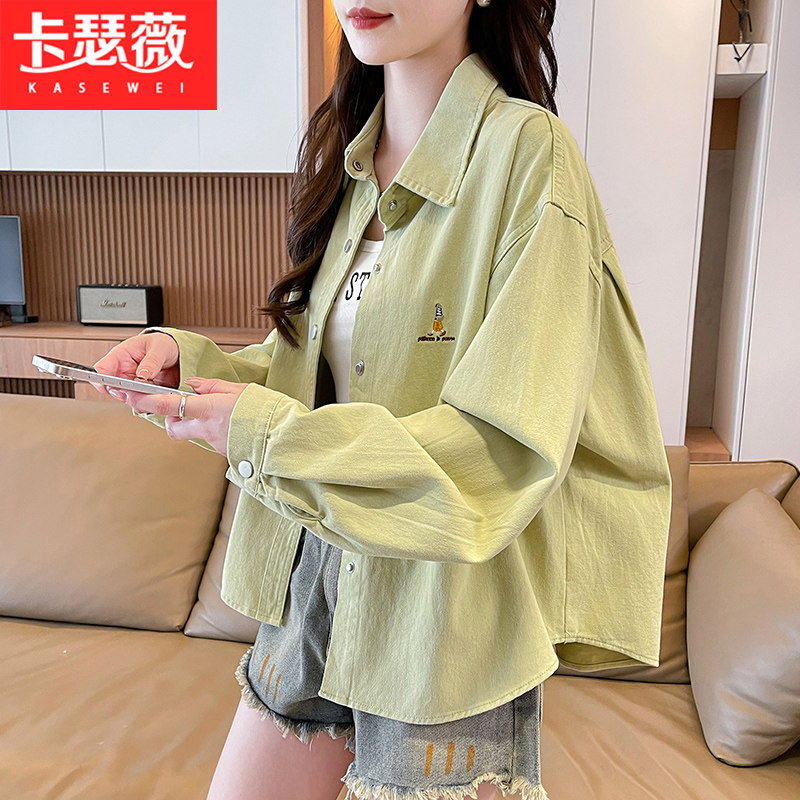 韩系磨毛衬衫外套少女2026春秋新款初中高中学生休闲宽松短款上衣,女装/女士精品,短外套,淘宝优惠券,粉丝福利购,淘宝优惠卷