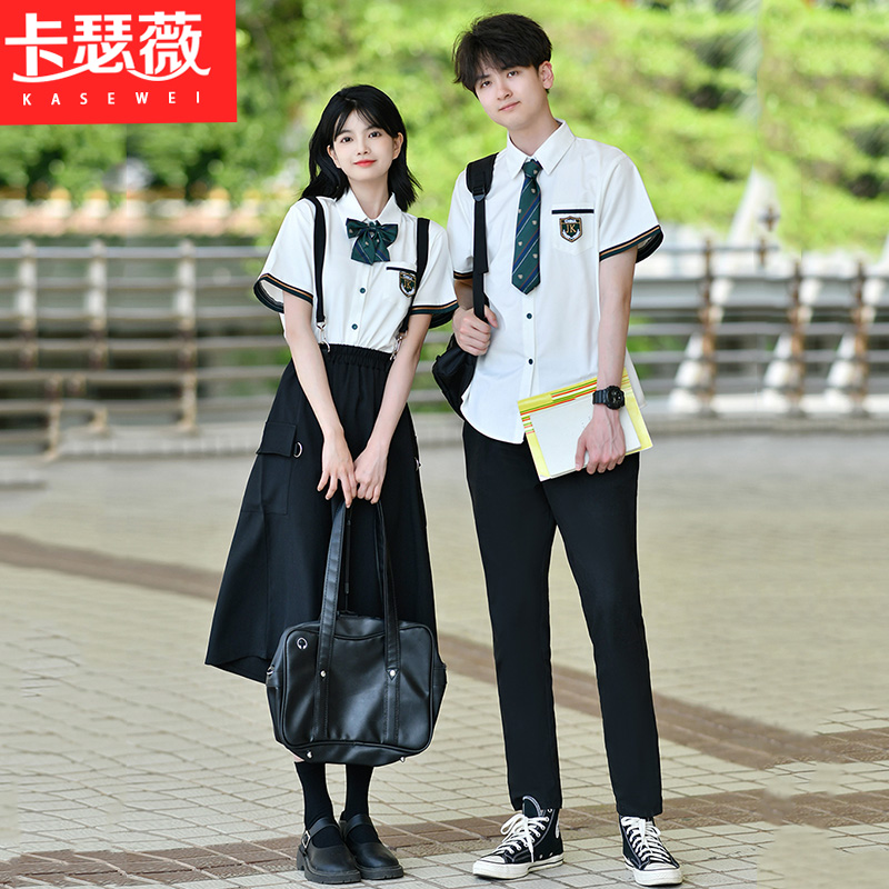 实拍情侣装演出服毕业服学院风