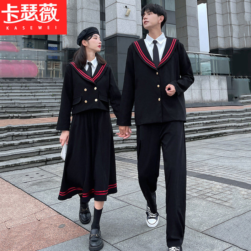 学院风校服男女班服学生长袖套装jk制服情侣装高中运动会服装毕业_虎窝淘