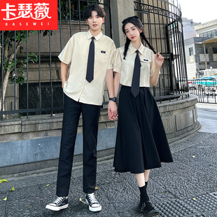 毕业班服学院风高中生夏季韩版女生裙子套装初中学生拍照演出校服