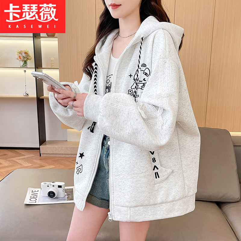 韩系连帽卫衣外套少女2026秋季新款初高中学生宽松休闲开衫棒球服图片