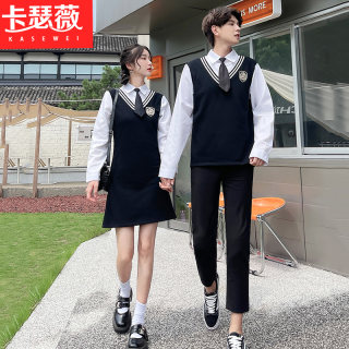 学院风秋冬季学生假两件连衣裙班服表演出服初中高中学生套装校服