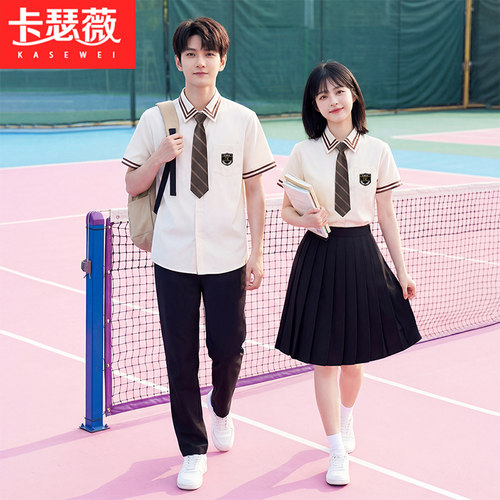 学院风初中学生班服套装衬衫JK制服毕业照演出服高中生运动会校服