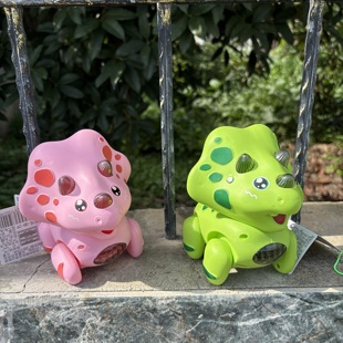 新款儿童宝宝1岁2灯光音乐会跳舞会走路小恐龙三角龙男孩女孩粉色