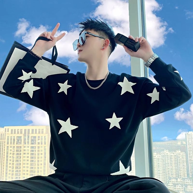 卫衣男满天星印花T恤春秋男装