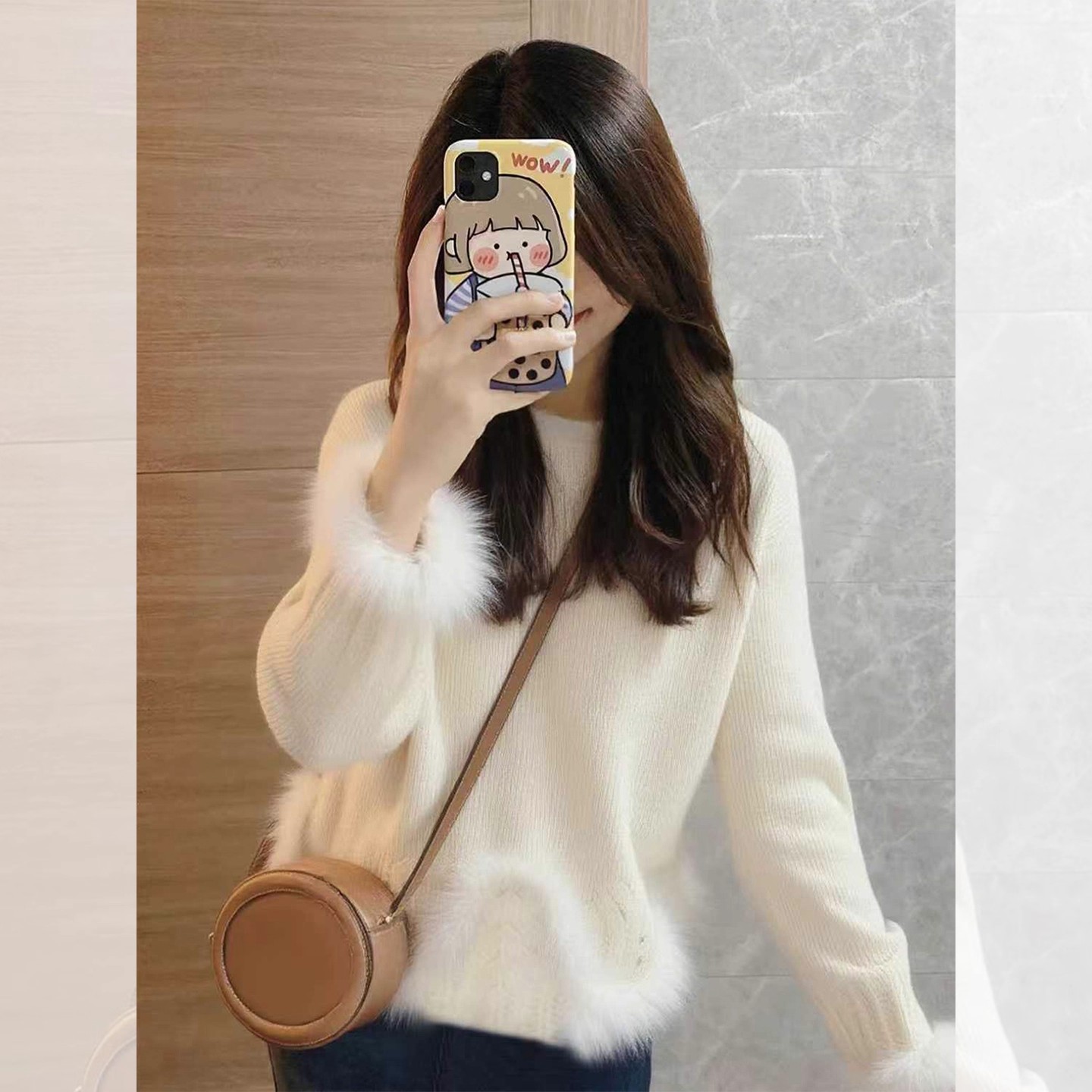 法式绝美蝴蝶毛毛针织衫