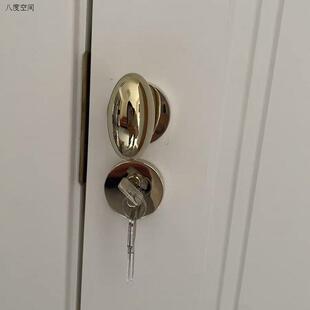 金色球形锁鸭蛋静音房门锁法式 卧室门锁轻奢室内分体锁木门门把.