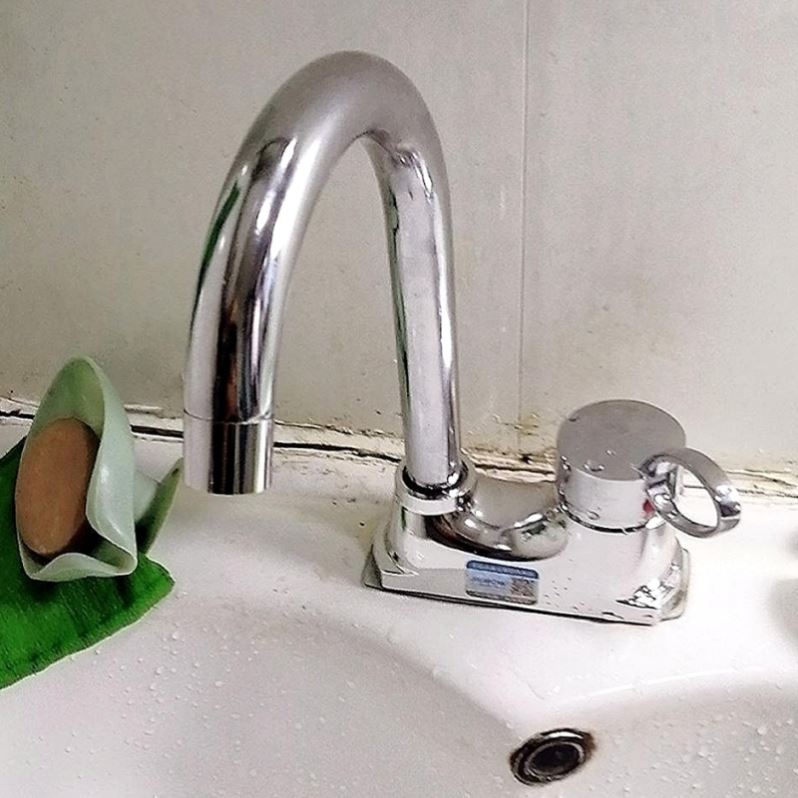 合金面盆台盆冷热水卫生间双孔三孔洗脸盆龙头旋转二联板凳龙头.