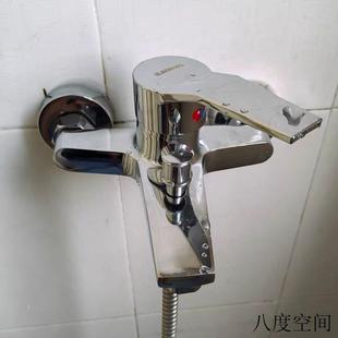 浴缸洗澡浴室热水器洒冷热三联水龙头 全铜花卫生间淋浴混水阀套装
