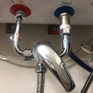 热水器混水阀全铜明装浴缸龙头淋浴龙头浴室三联水龙头冷热水龙.