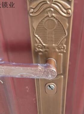 防盗门把手烤漆黄色别墅门锁面板孔距235通用型左右可调分不左右