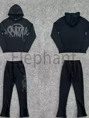 Syna World Sweatshirt Set with Fleece, Same Style as European and American Celebrities, Ukdripdrill Hip-Hop Street Style